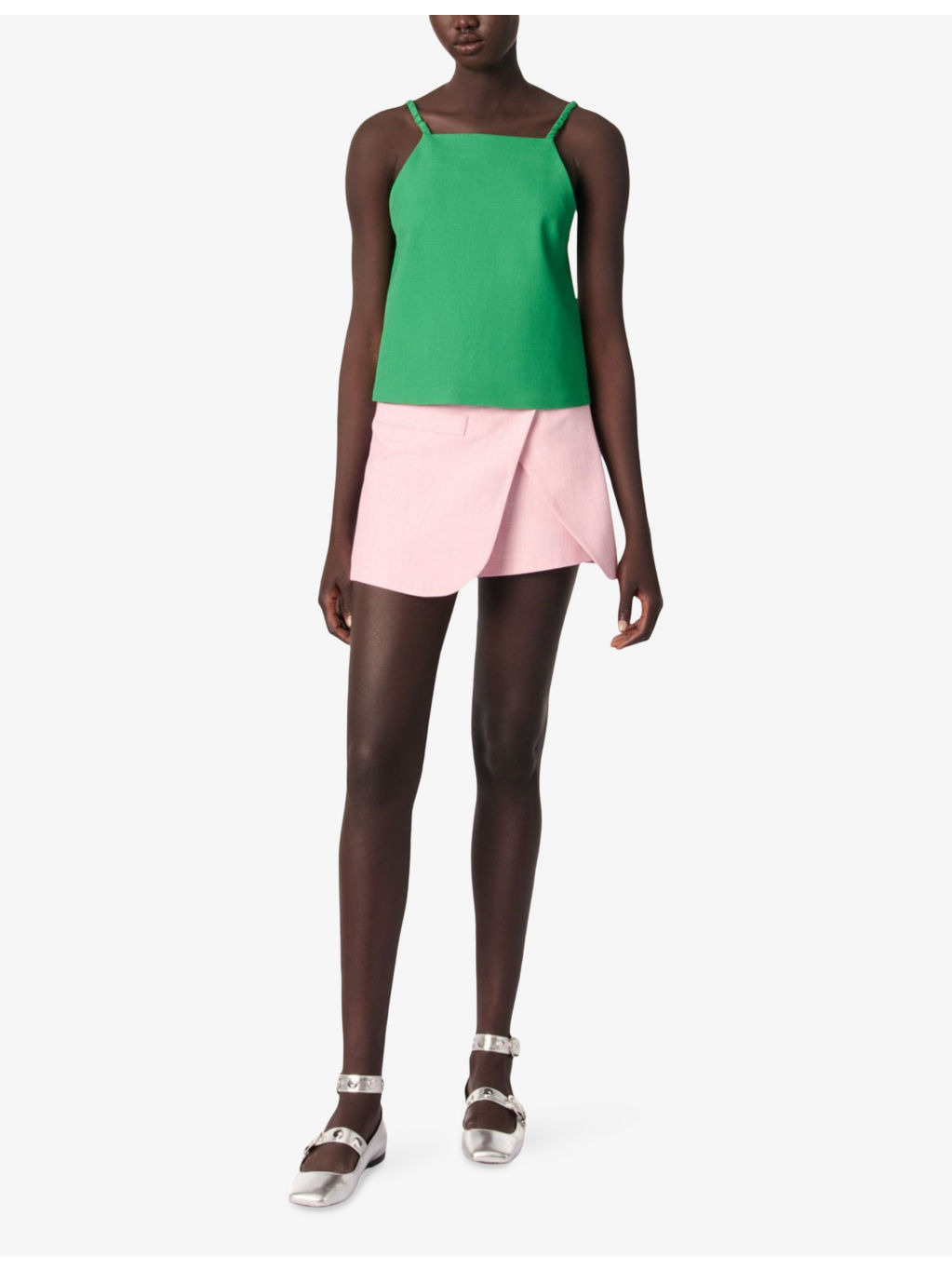 Layered-Effect Mid-Rise Wrap Stretch-Woven Shorts - 2