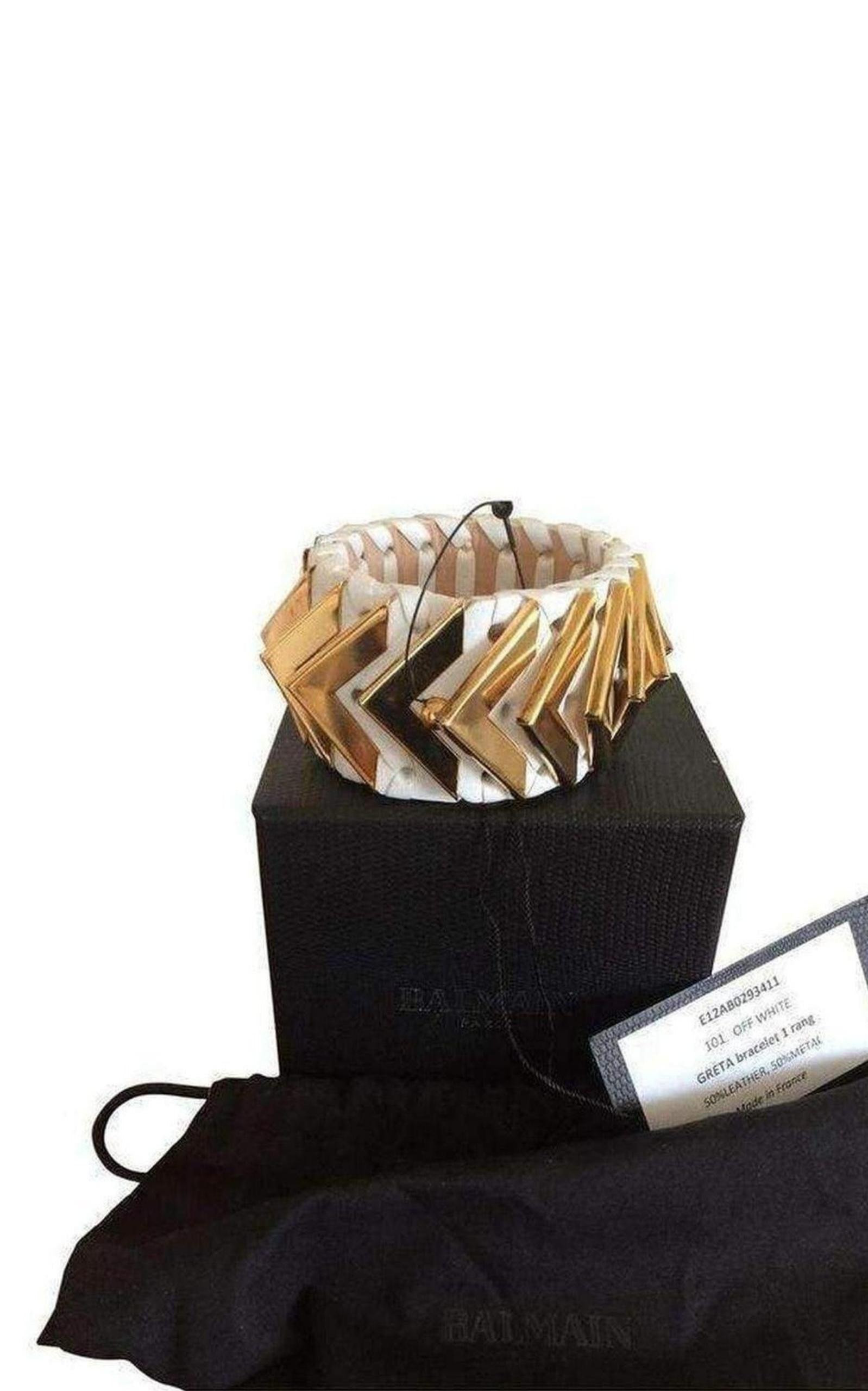 Greta White Napa Leather Bracelet - 2