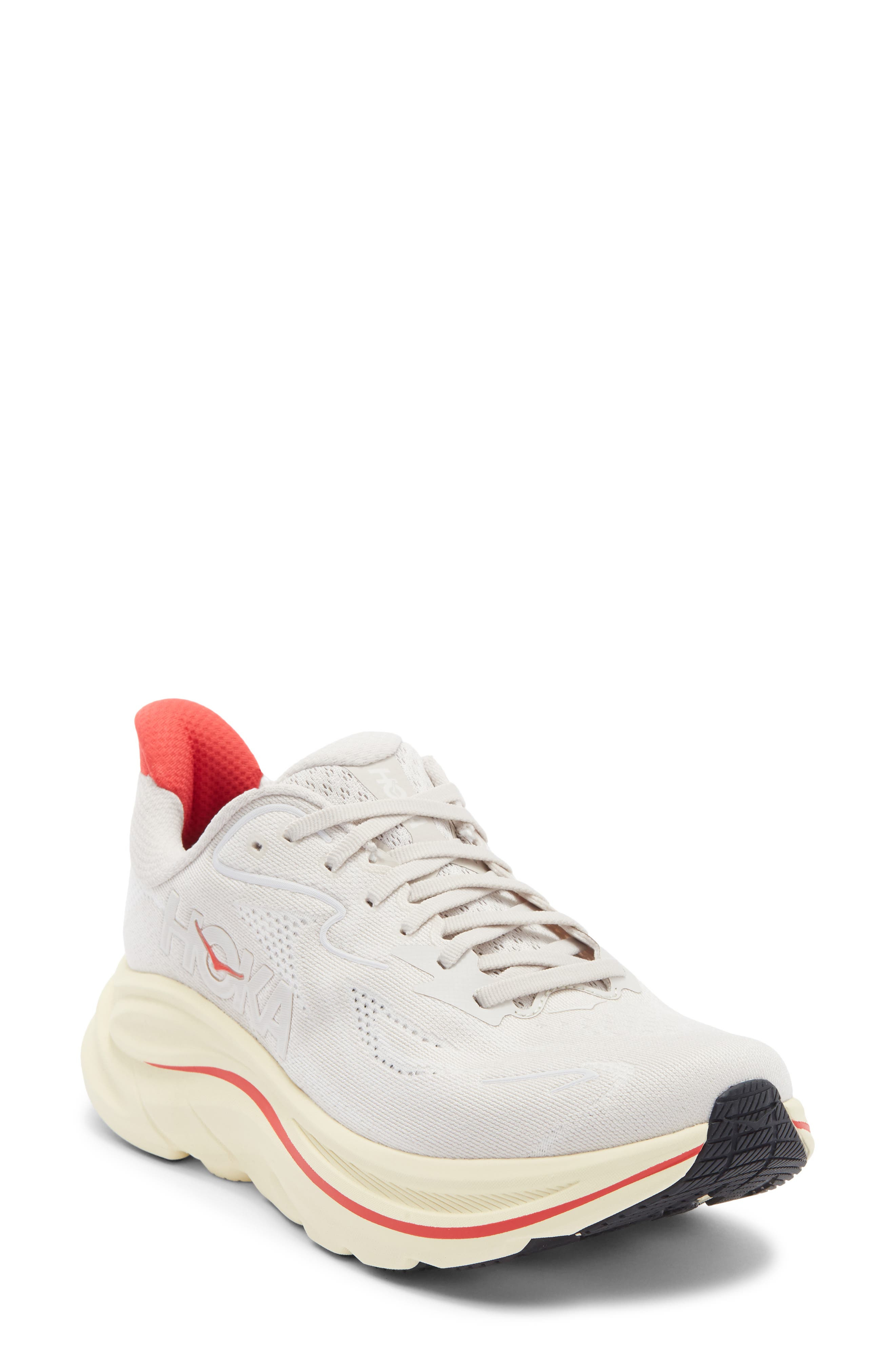 HOKA Clifton 10 Running Shoe in Stucco /Cerise at Nordstrom - 1