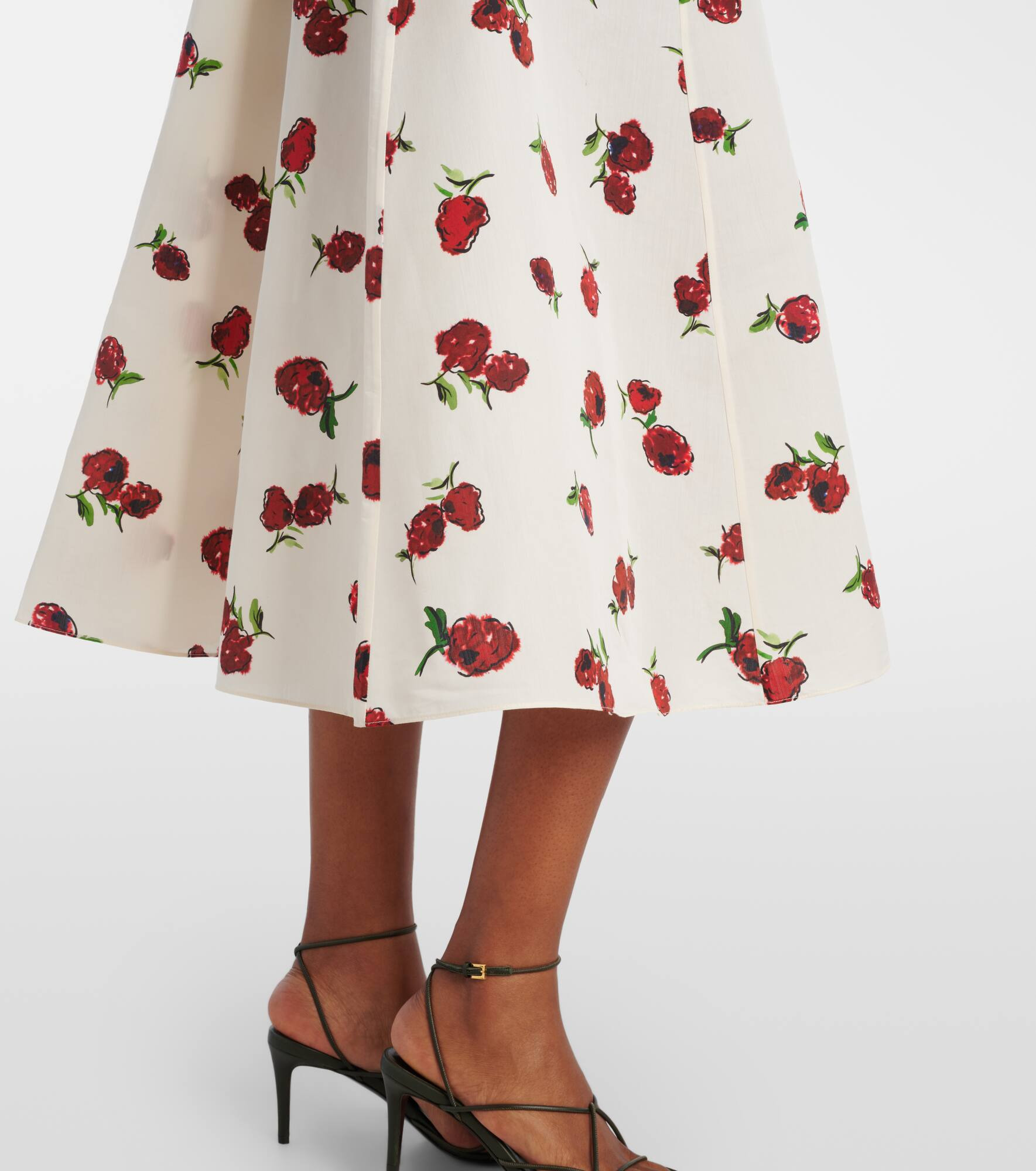 Isabella printed silk and cotton midi dress - 5