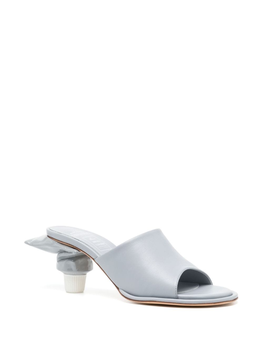 Toothpaste 65mm leather mules - 2