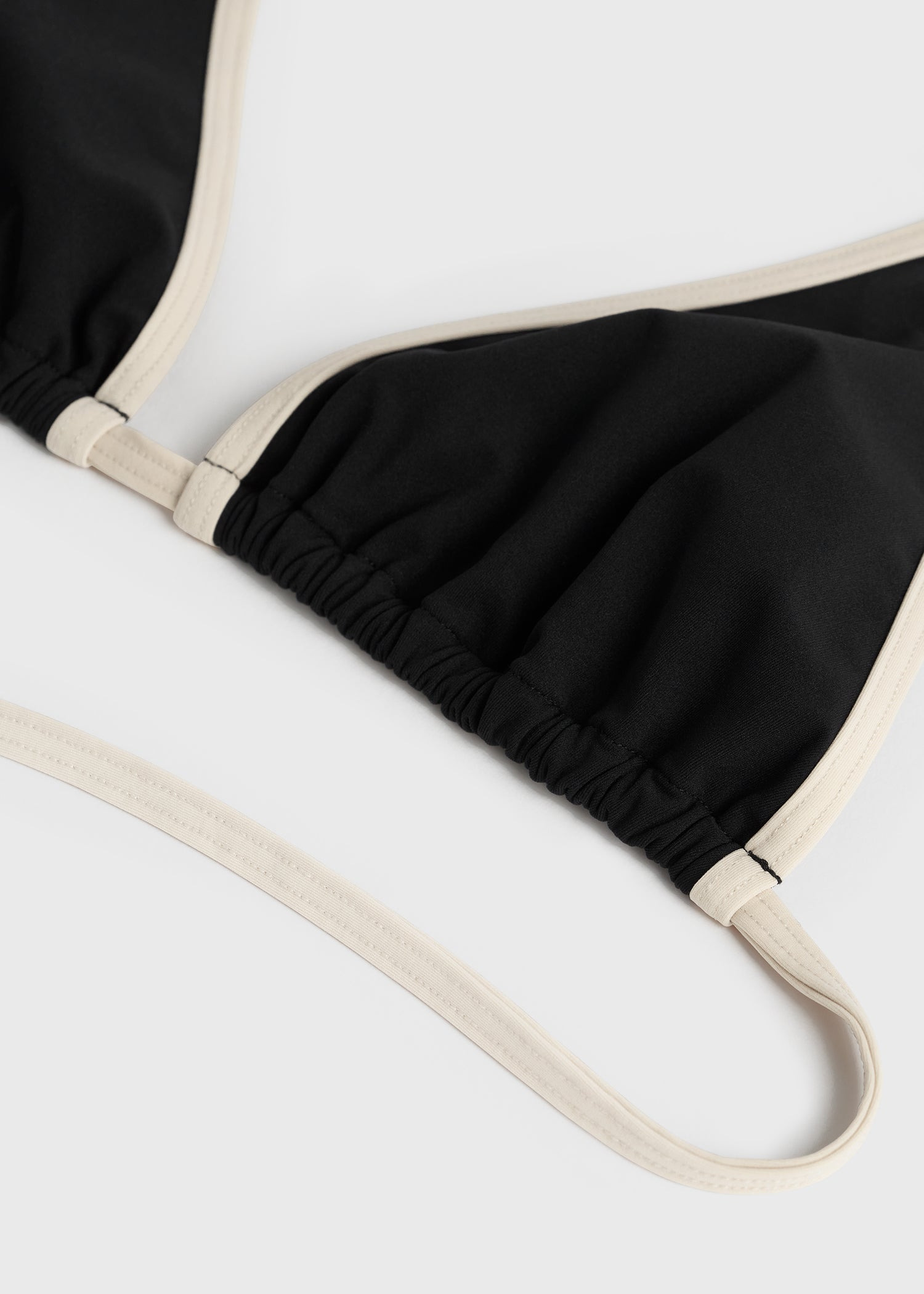 Stripe tie bikini top black - 6