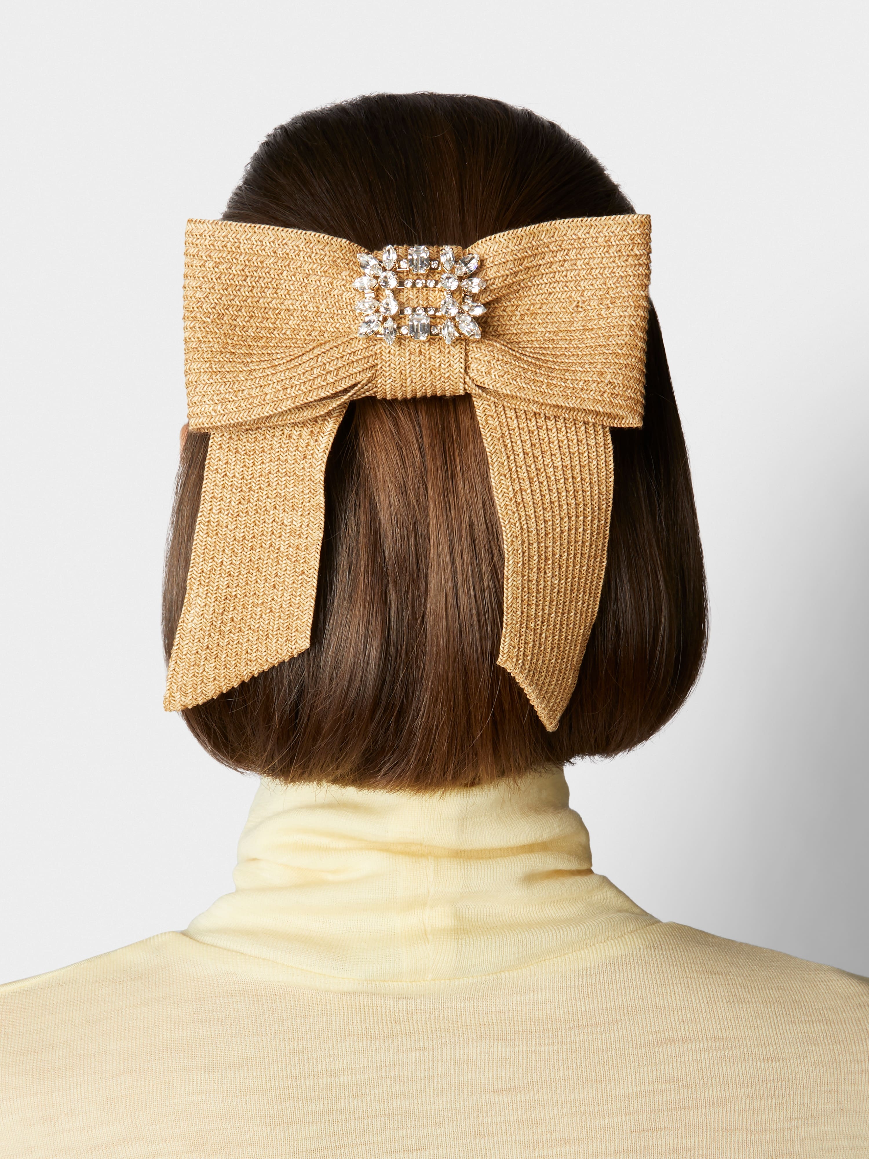 Broche Vivier Buckle Hair Clip in Raffia - 2