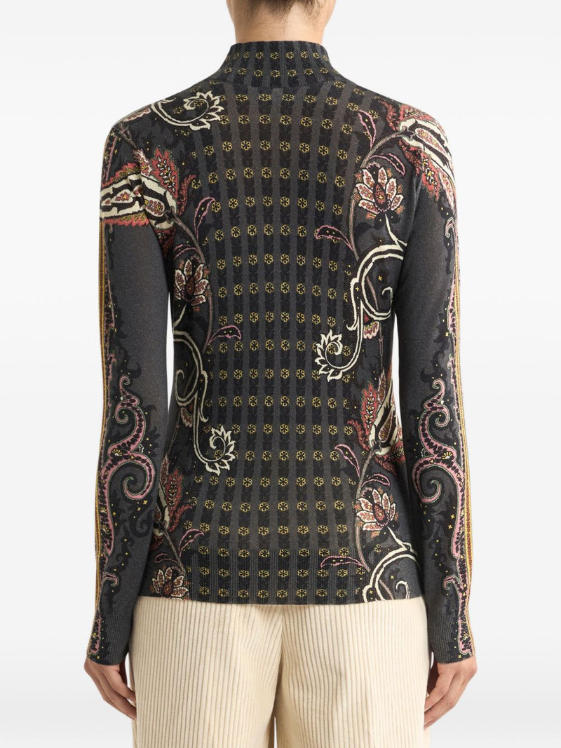 paisley-motif turtleneck top 3