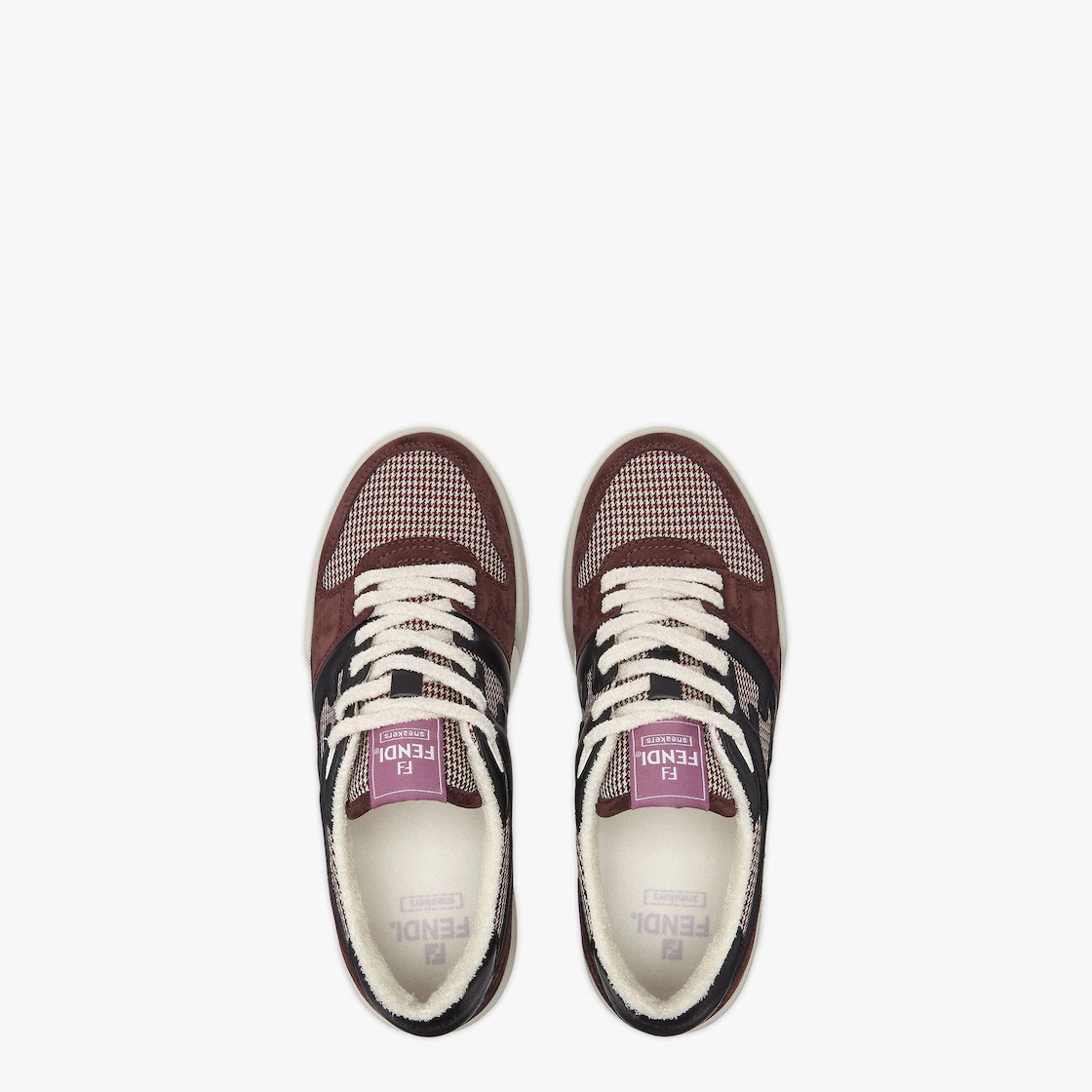 Burgundy suede low-tops - 4