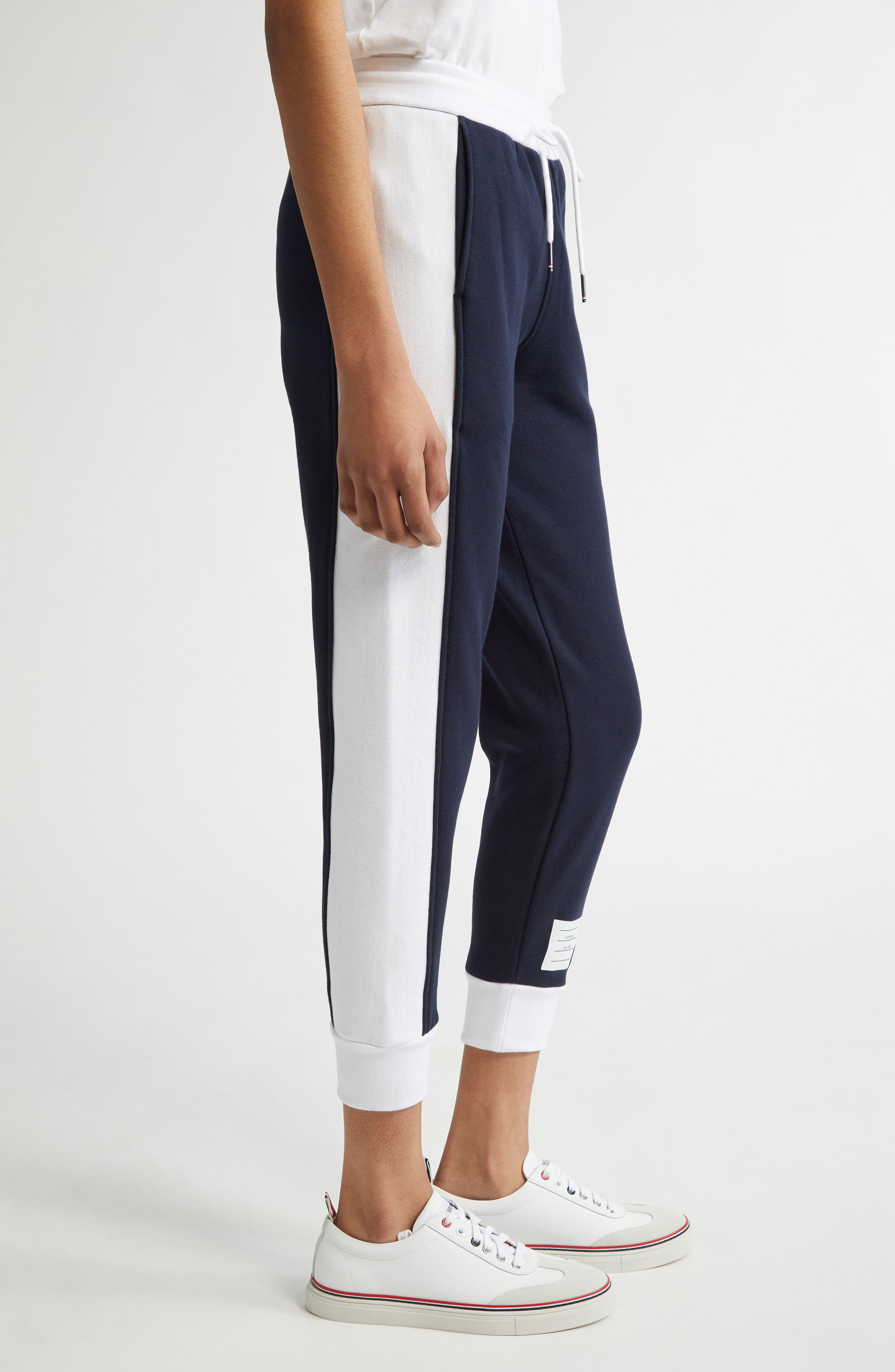 Thom Browne Classic Cotton Jersey Joggers in Navy at Nordstrom - 4