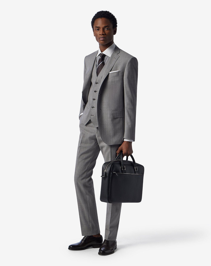 CORNELIANI Grey wool and linen suit with waistcoat outlook