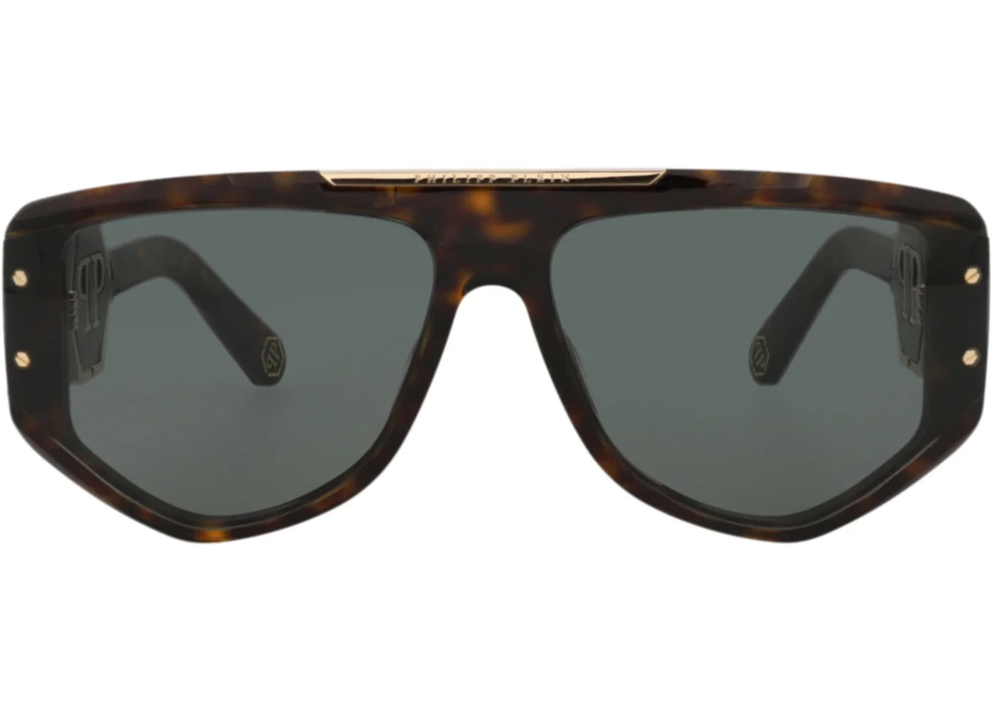 Philipp Plein Aviator-Frame Acetate Sunglasses Havana Havana Green (SPP093M-65-0722) - 1