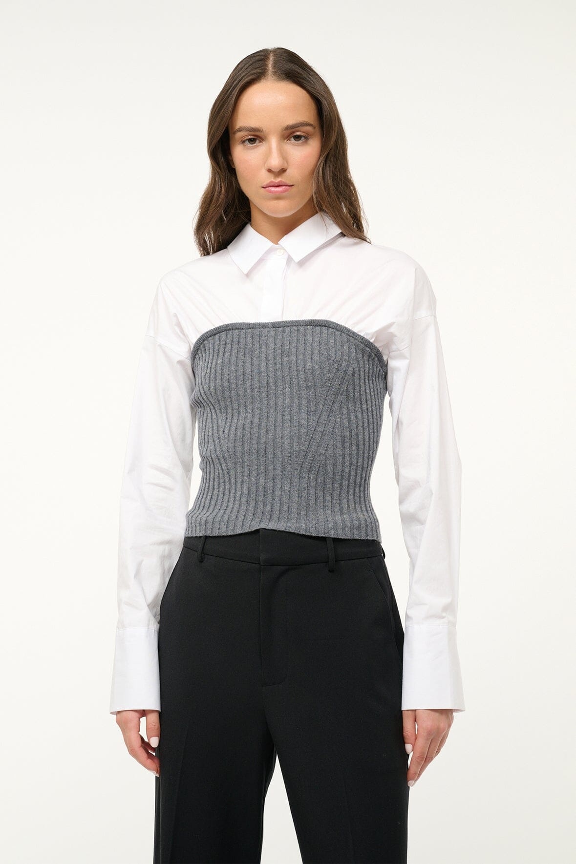 STAUD O'KEEFE TOP CHARCOAL WHITE - 2