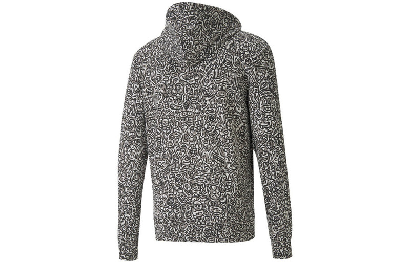 PUMA PUMA x Mr Doodle Crossover Drawstring hooded Knit Casual Sports Black 598680-01 outlook