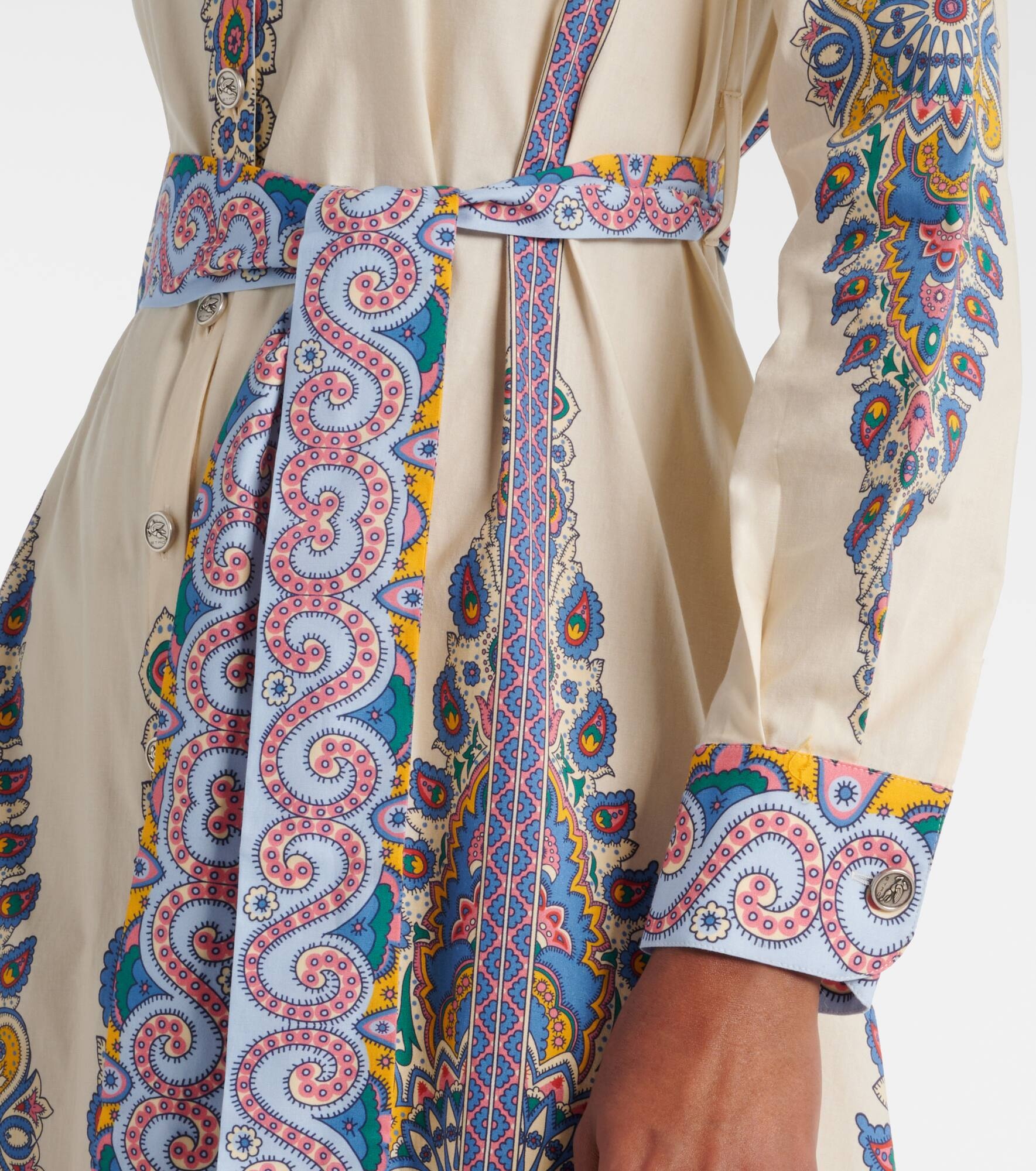 Printed cotton-blend shirt dress - 5