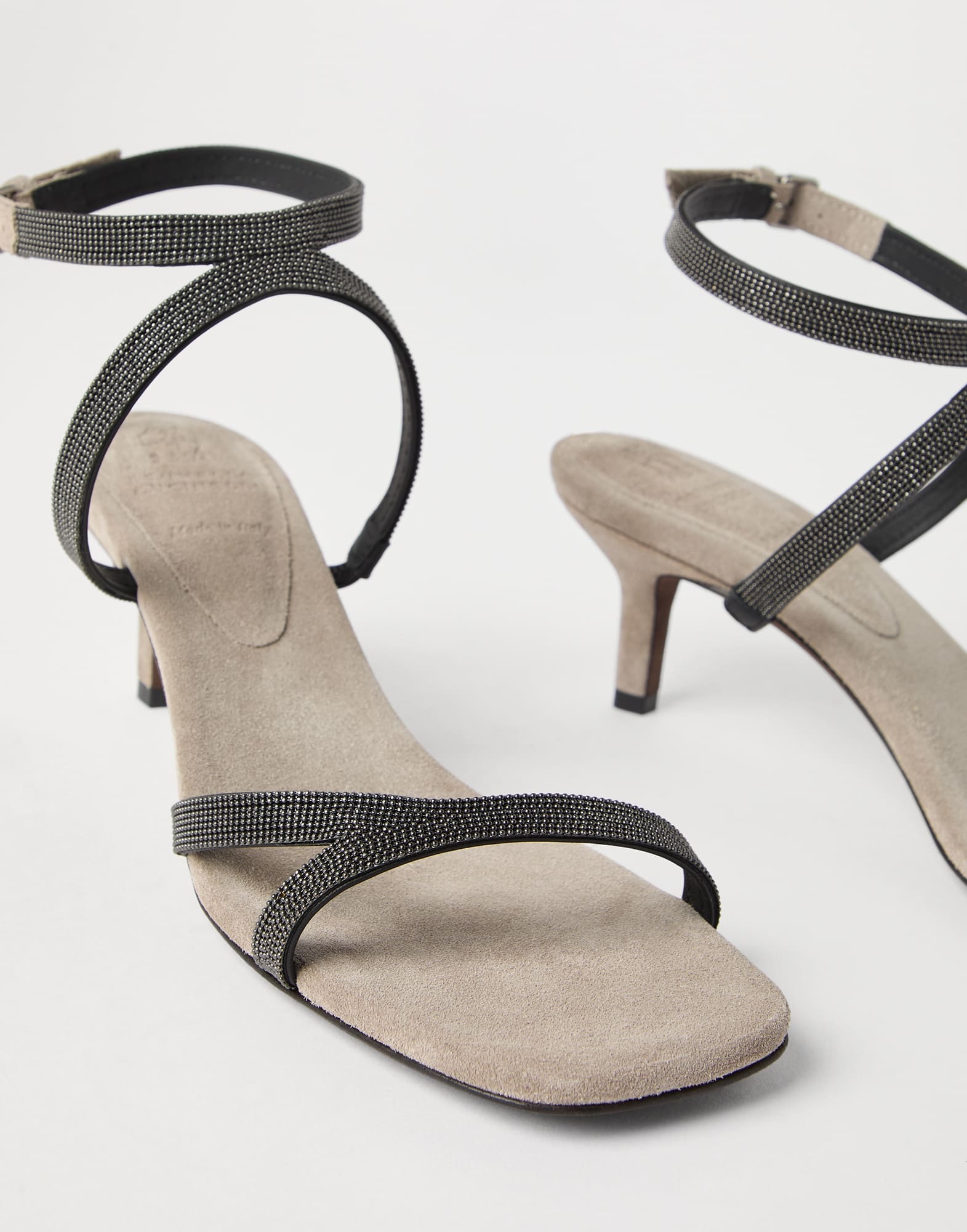 Suede city heels with precious straps - 3