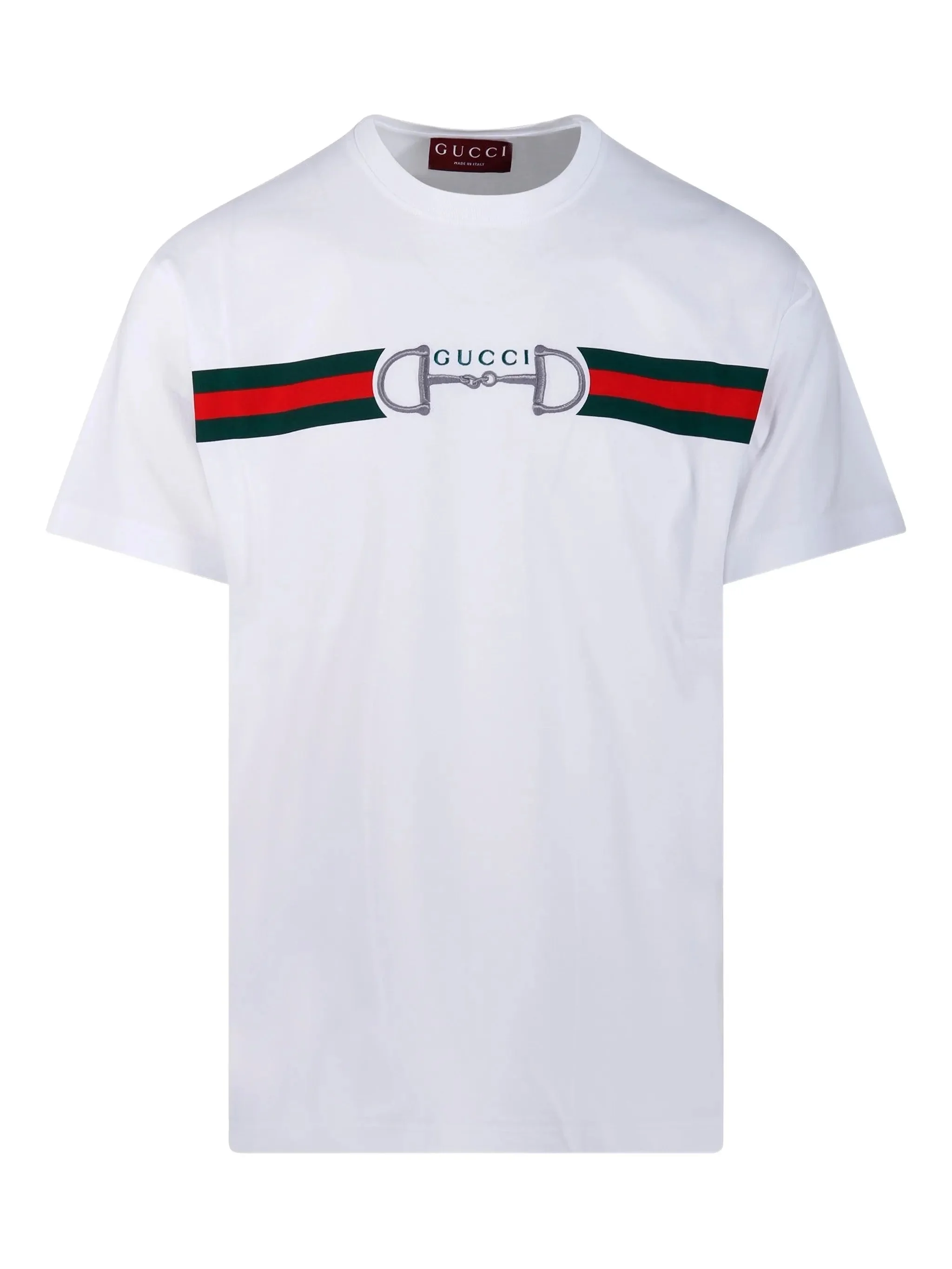 Gucci Horsebit-embroidered Stripe-detail T-shirt - 1