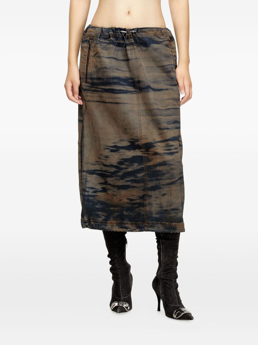 O-Mirtow-Den drawstring tie-dye skirt - 3