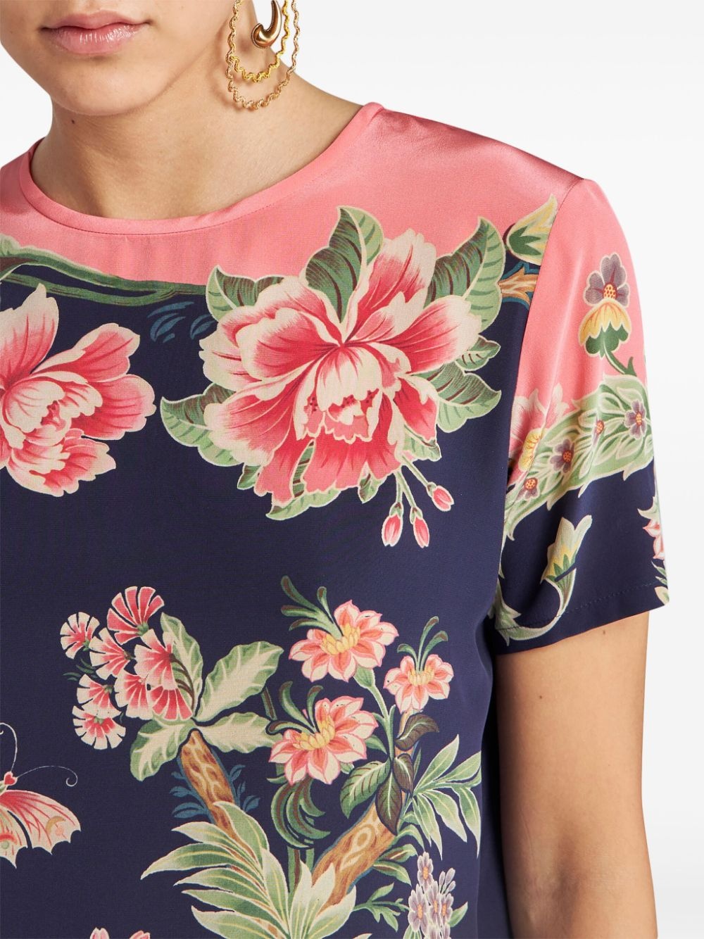 printed silk T-shirt - 5