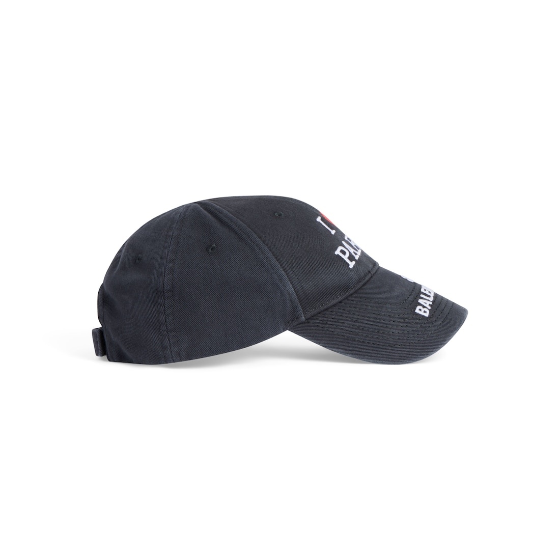 I Love Paris & Balenciaga Cap in Black - 4
