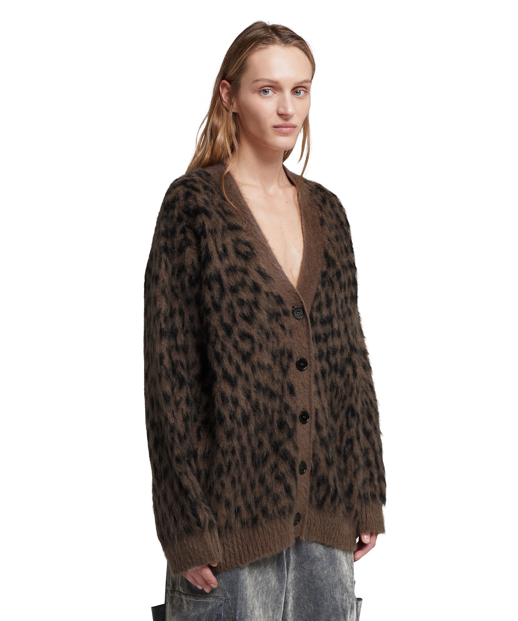 V-neck cardigan with "Wild Illusion" print - 4