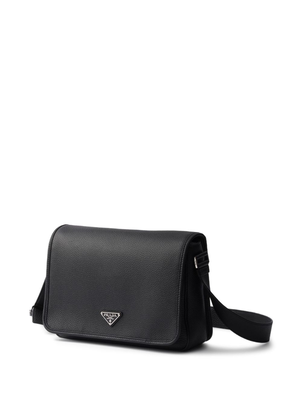 textured leather messenger bag - 4