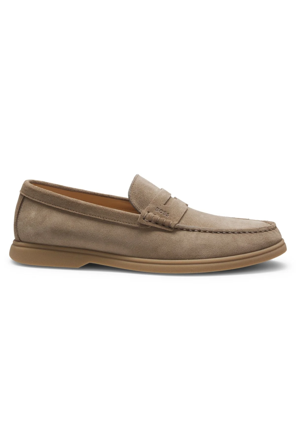 SUEDE LOAFERS WITH LOGO PENNY TRIM - 1