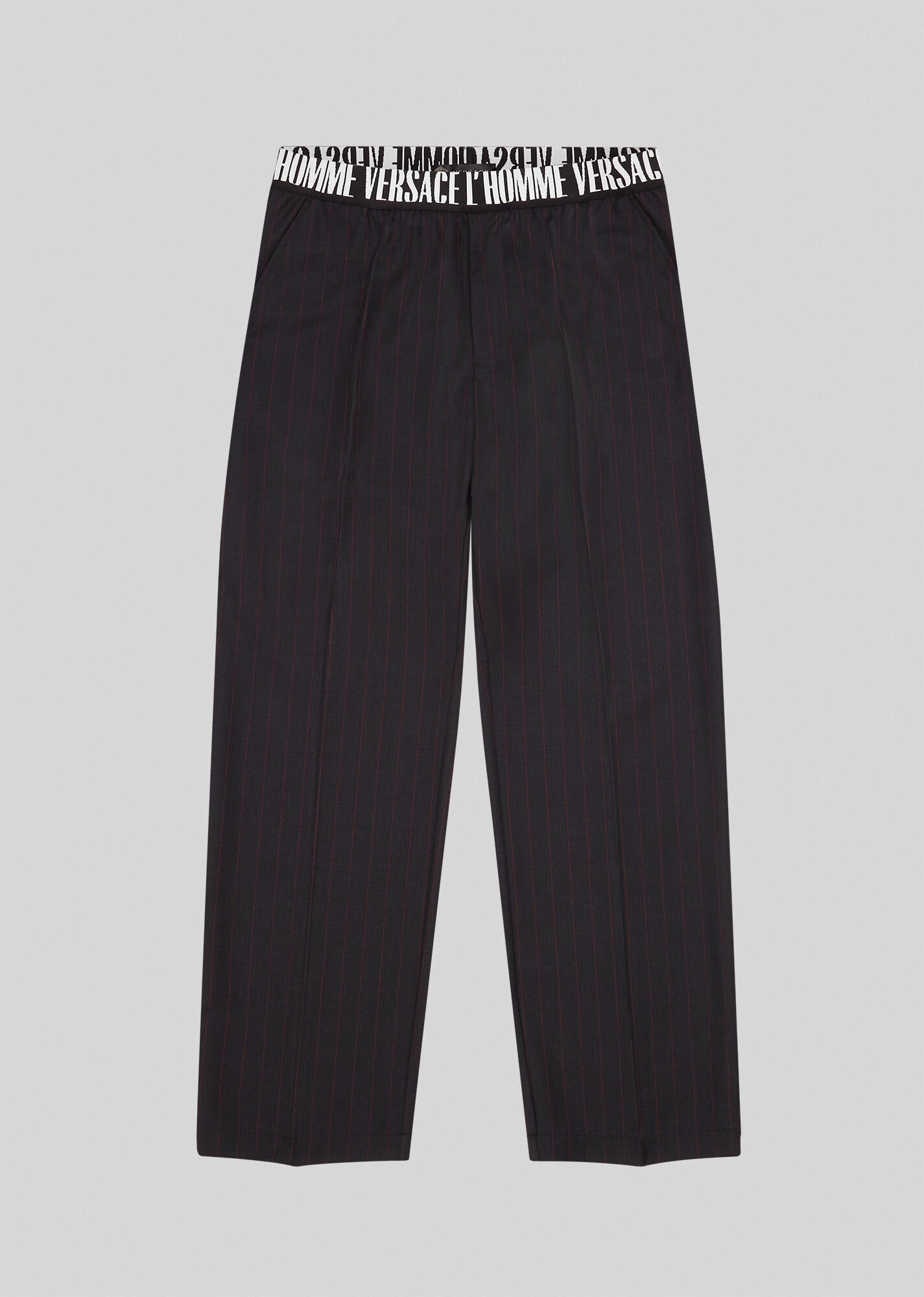 L'Homme Motif Pinstripe Wool Trousers - 1