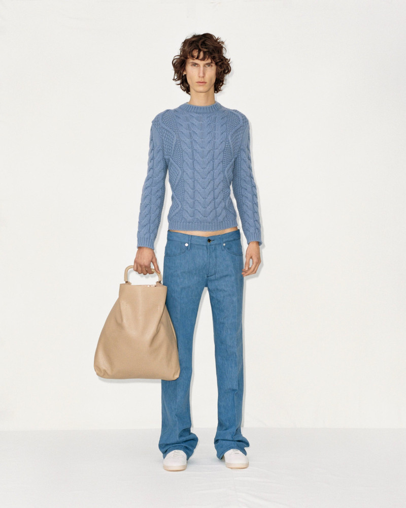GABRIELA HEARST Preston Five Pocket Pant in Light Blue Recycled Cotton Linen Denim outlook