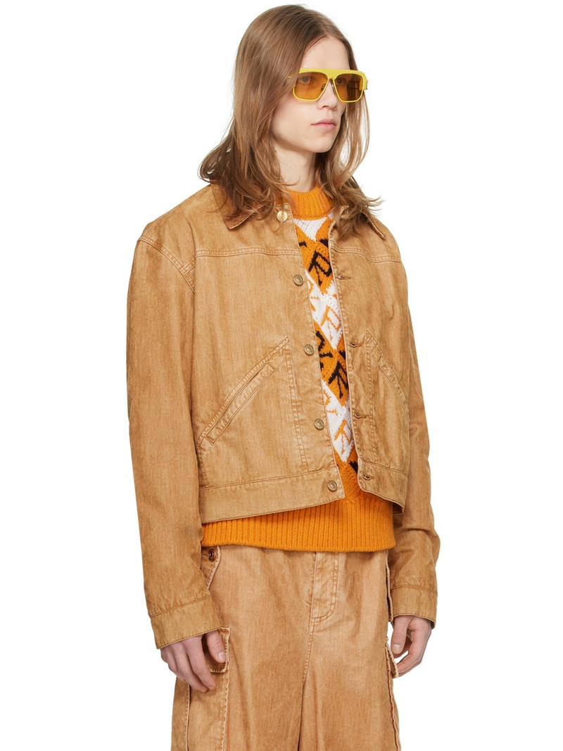 Marni Tan Garment-Dyed Denim Jacket outlook