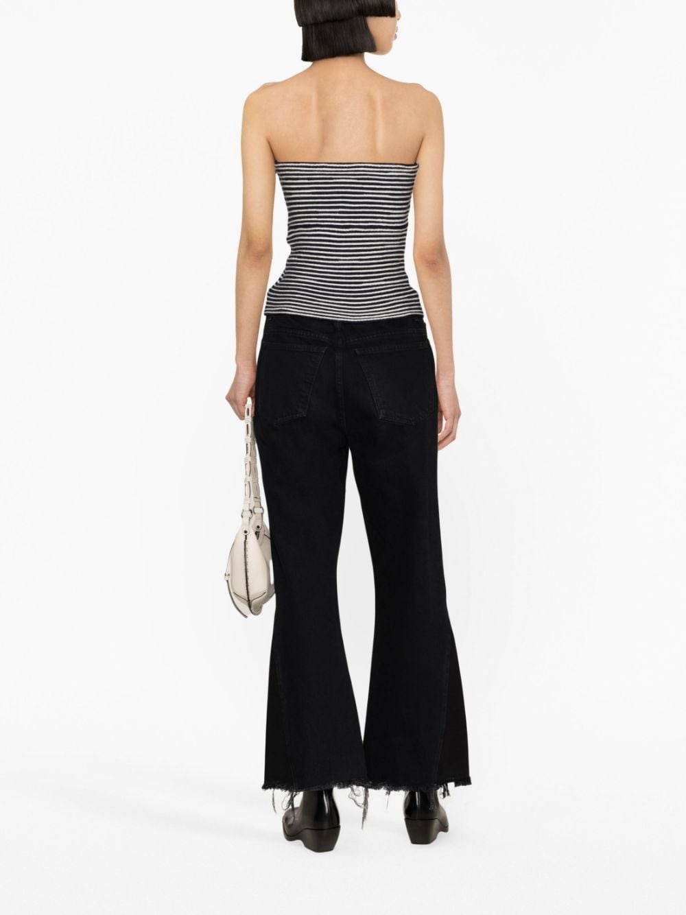 Twista striped crochet-knit wool top - 4