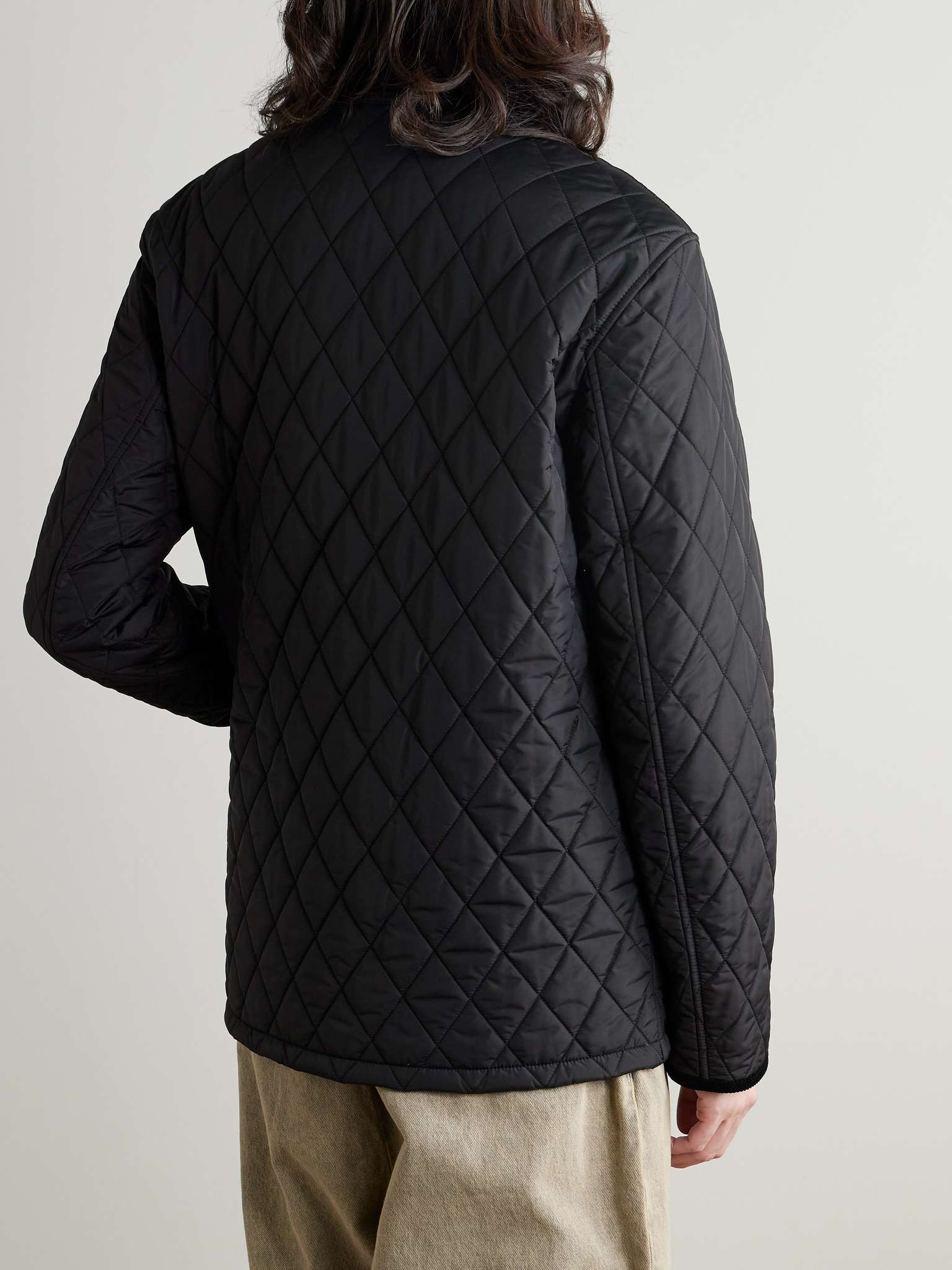 Corduroy-Trimmed Quilted Nylon Barn Jacket - 3