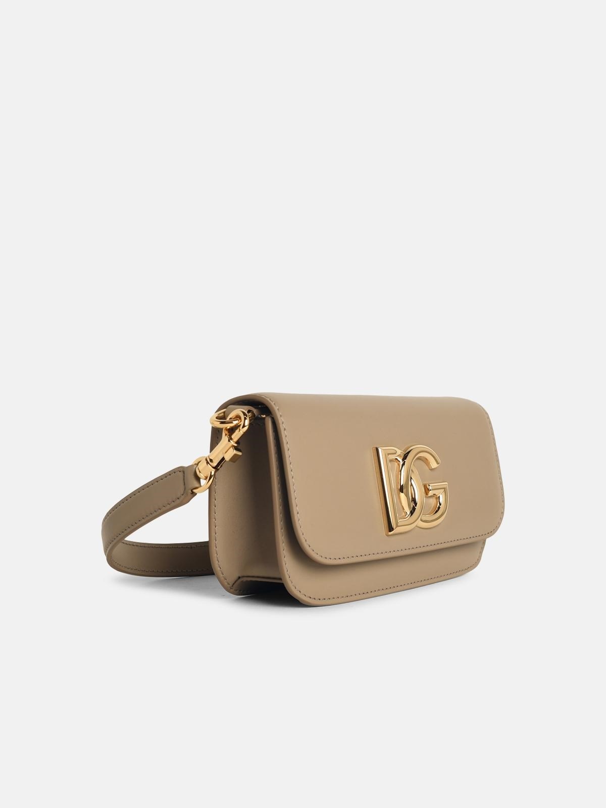 '3.5' LEATHER 'TAUPE' CROSSBODY BAG - 2