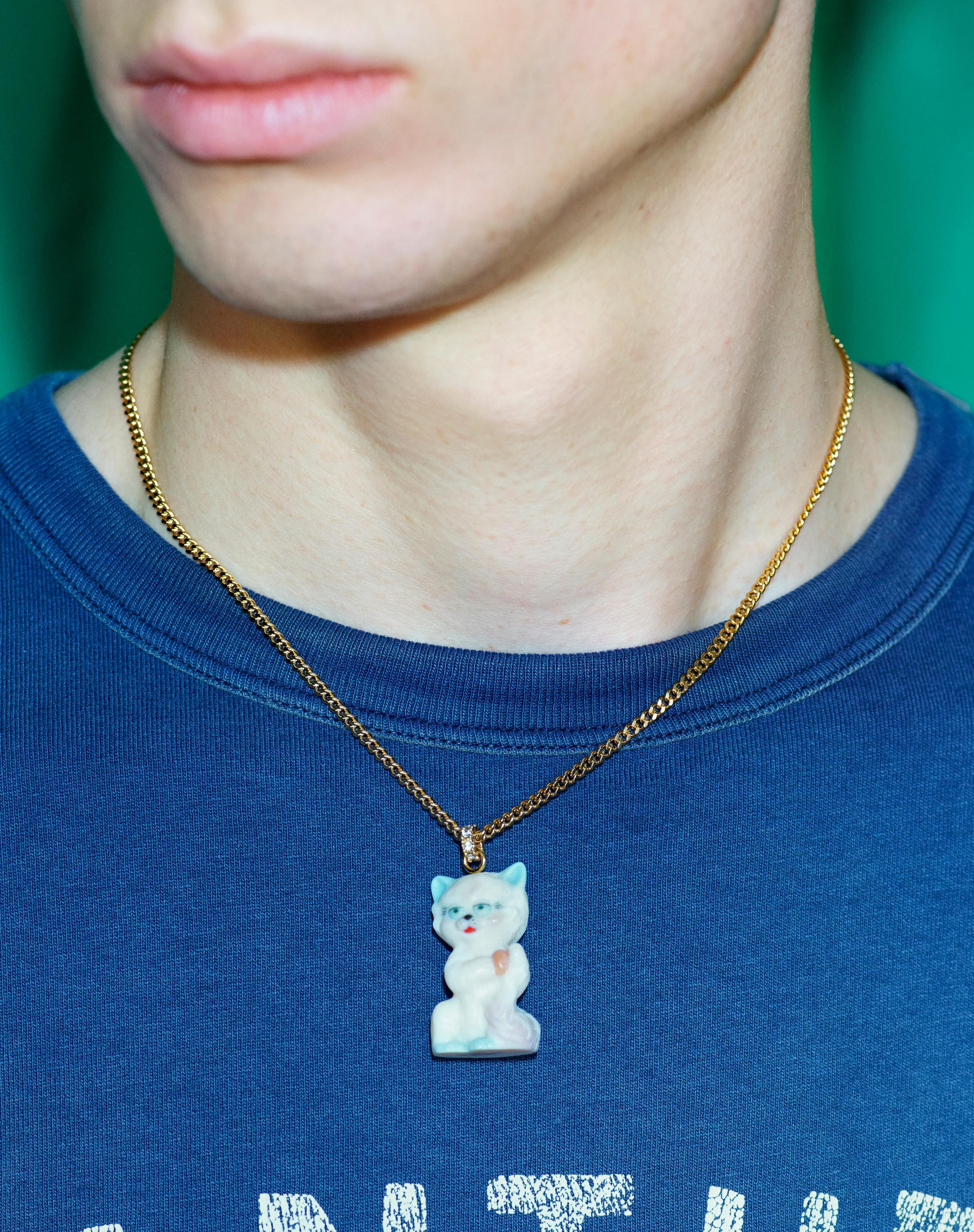 VALENTINO GARAVANI LE CHAT DE LA MAISON NECKLACE IN NYLON AND METAL - 6