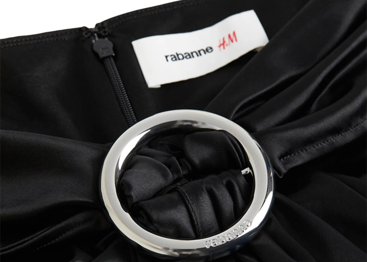 Rabanne H&M Jersey Skirt with Buckle Detail Black - 2