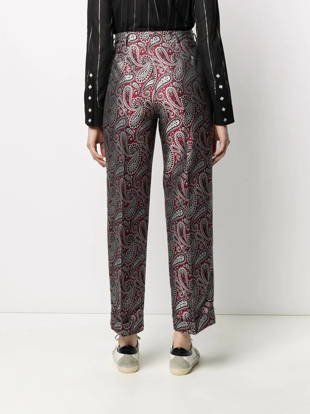 paisley print tailored trousers - 4