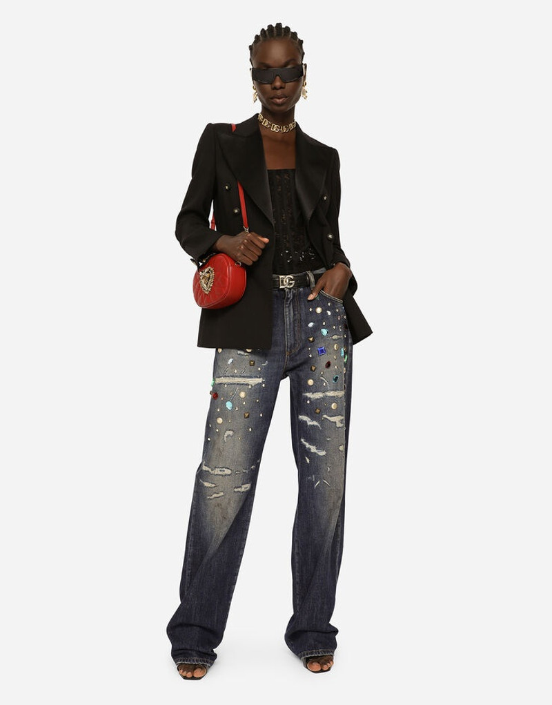 Dolce & Gabbana Double-breasted satin and wool fabric jacket outlook