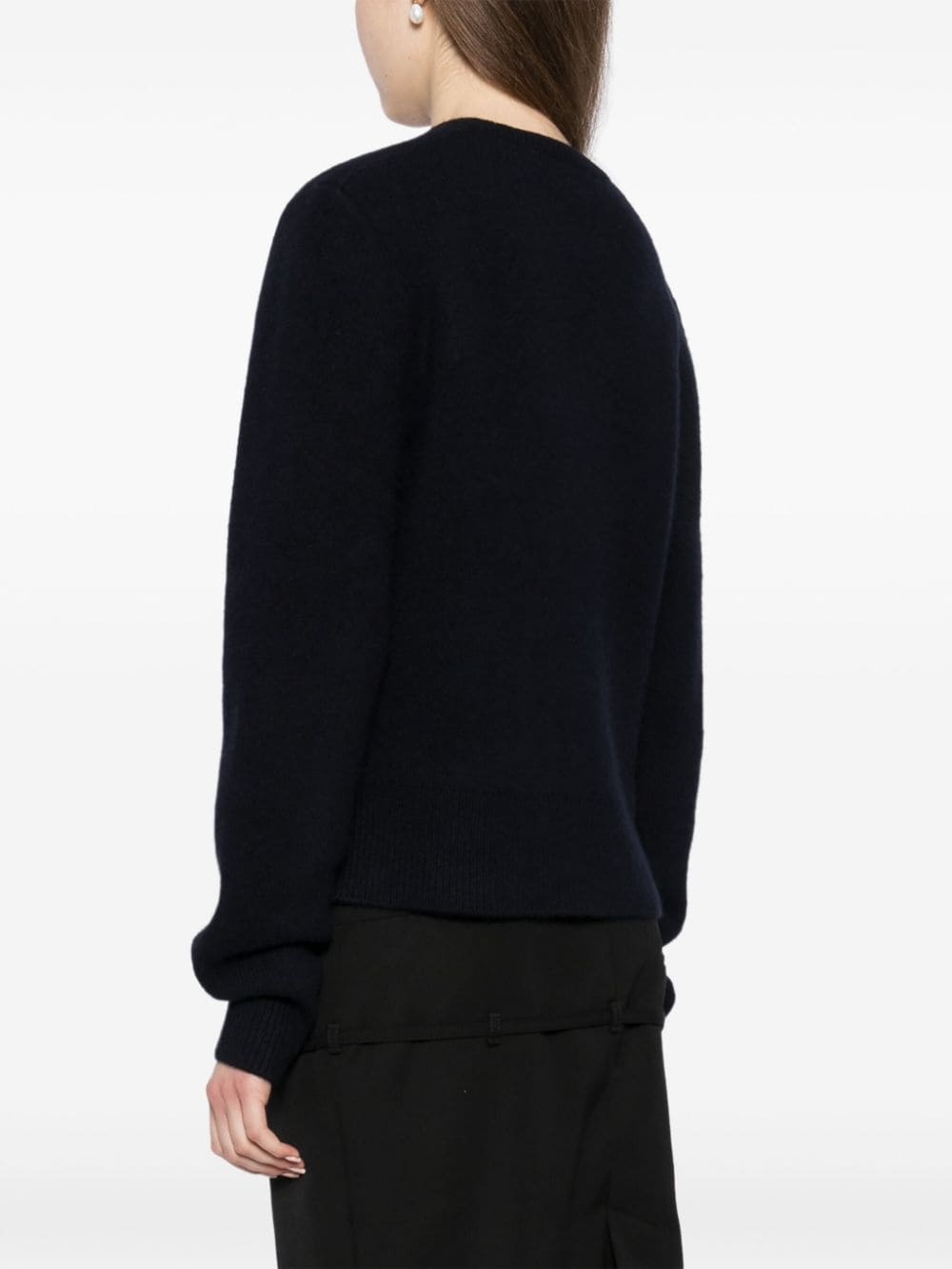 cropped crew neck jumper - 4