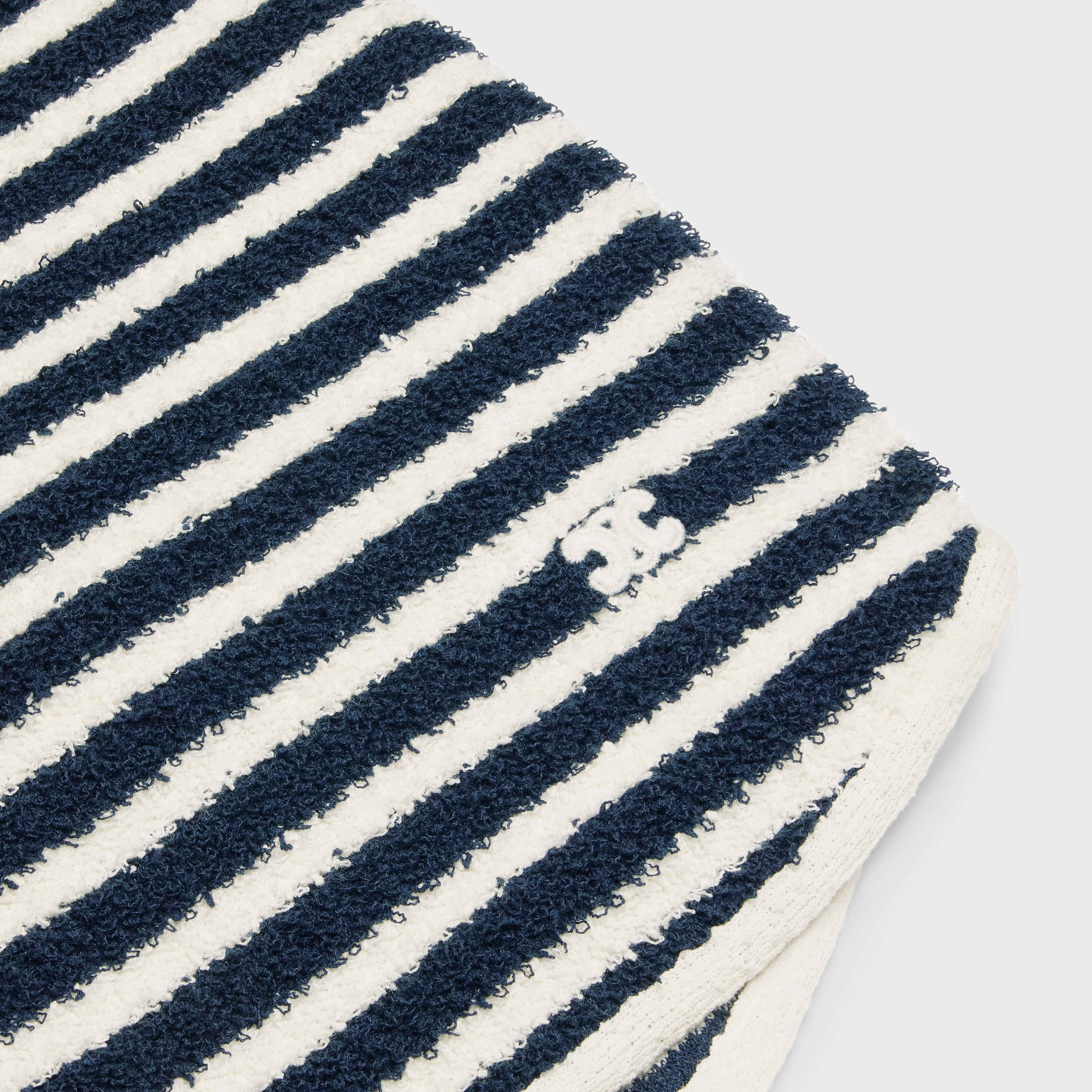 SHORT JUMPSUIT IN STRIPED COTTON BOUCLÉ - 4