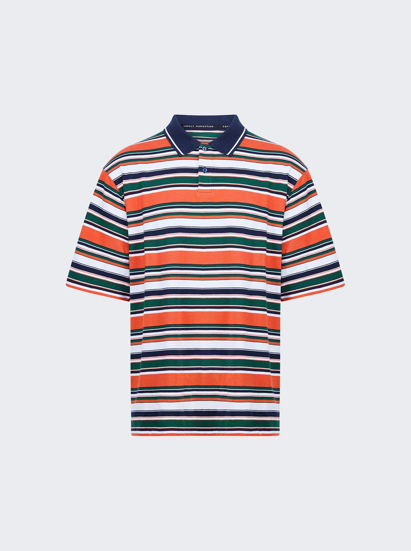 Oversized Polo Green And Orange 1