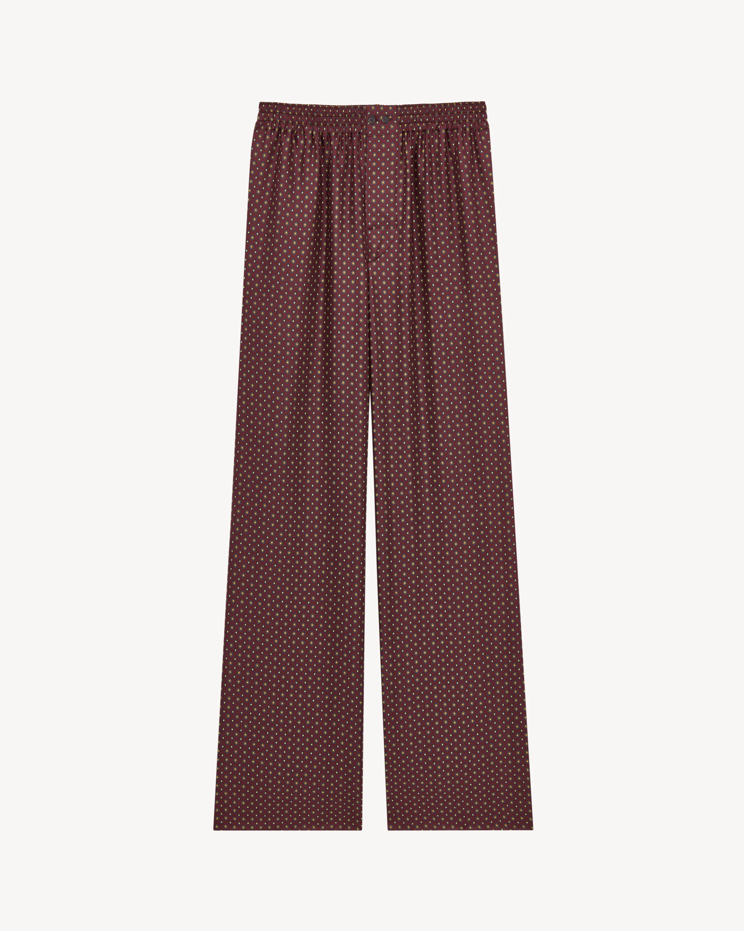 PANTS IN HEXAGON SILK TWILL - 1