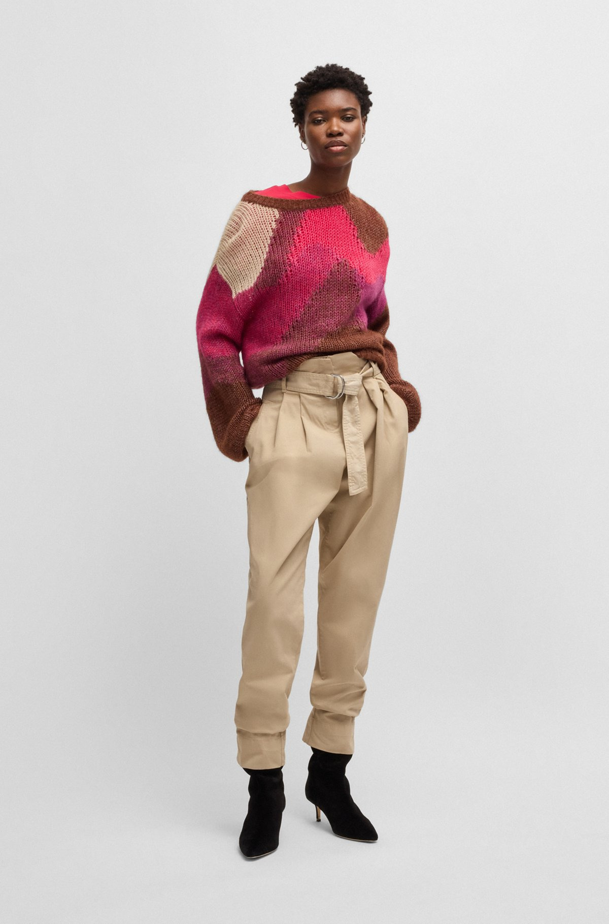 PAPERBAG TROUSERS IN STRETCH-COTTON TWILL - 3