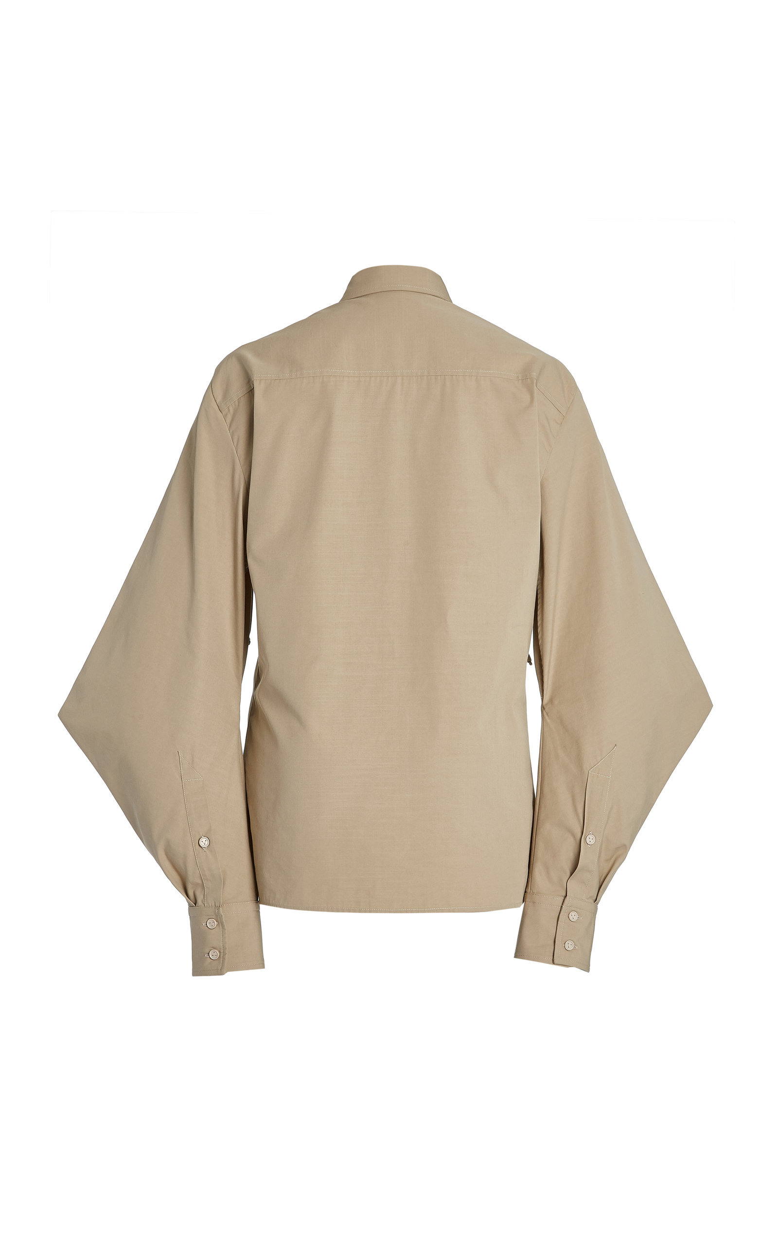 Cape-Sleeve Cotton-Blend Poplin Shirt neutral - 4