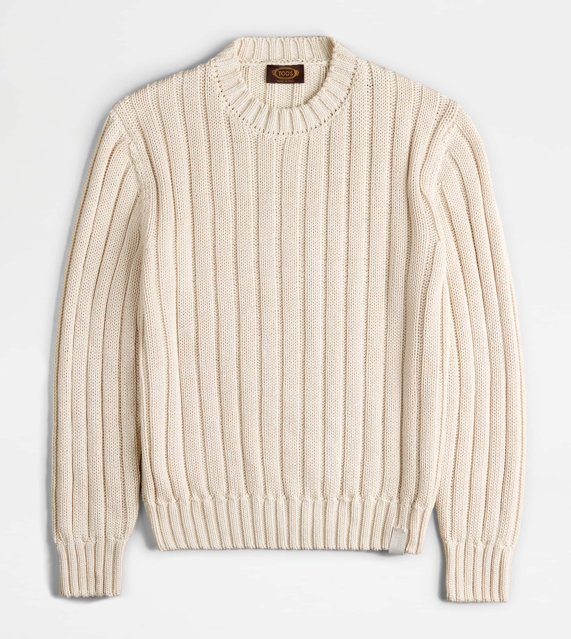 ROUND-NECK PULLOVER - WHITE - 1