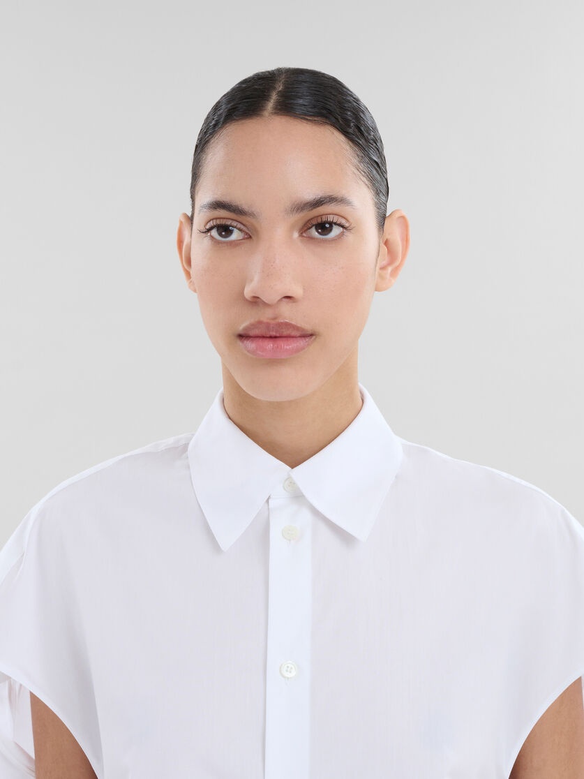 WHITE POPLIN COCOON SHIRT - 4