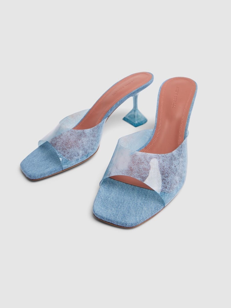 70mm Lupita denim & PVC mules - 3