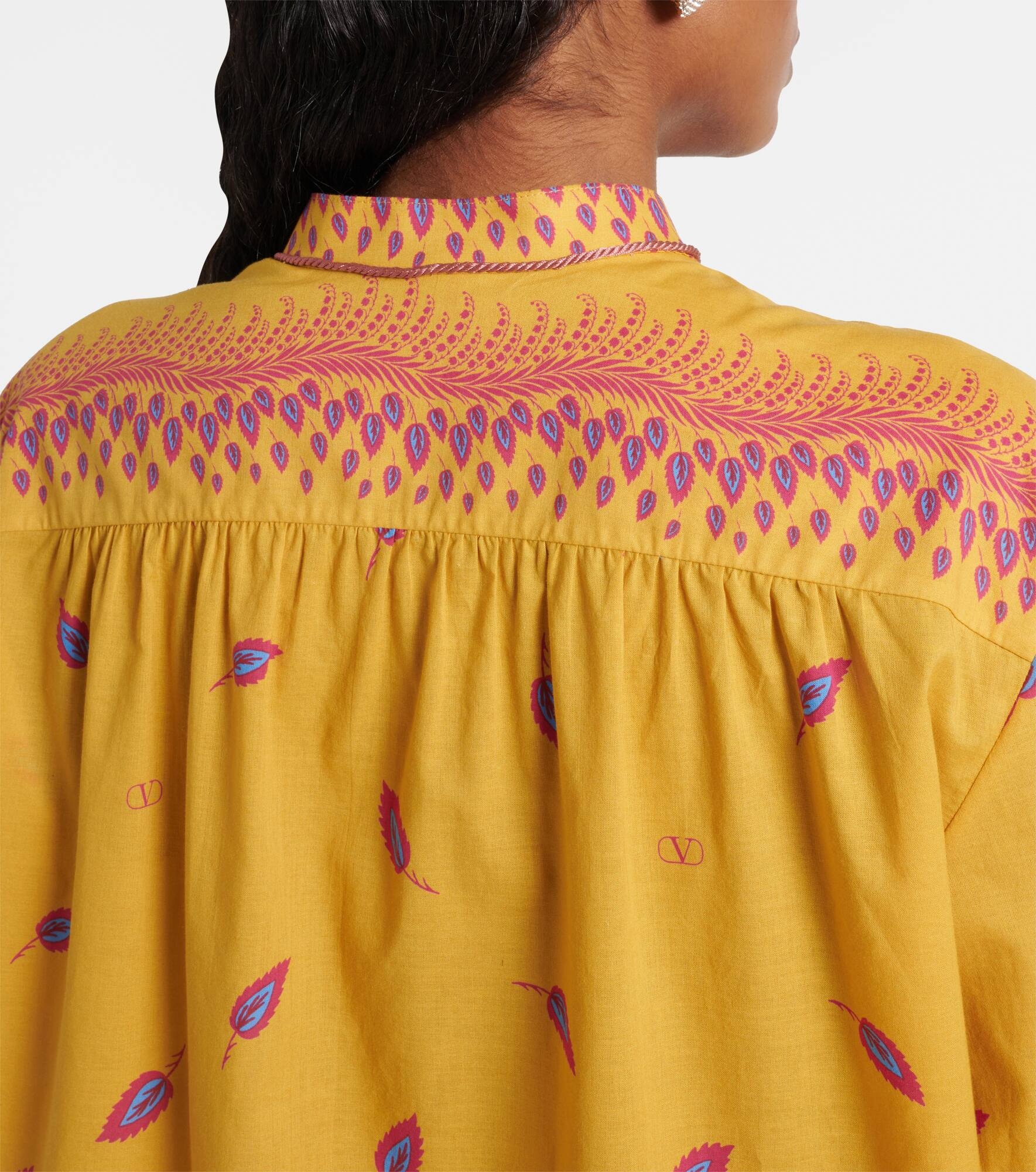Printed cotton muslin shirt dress - 5