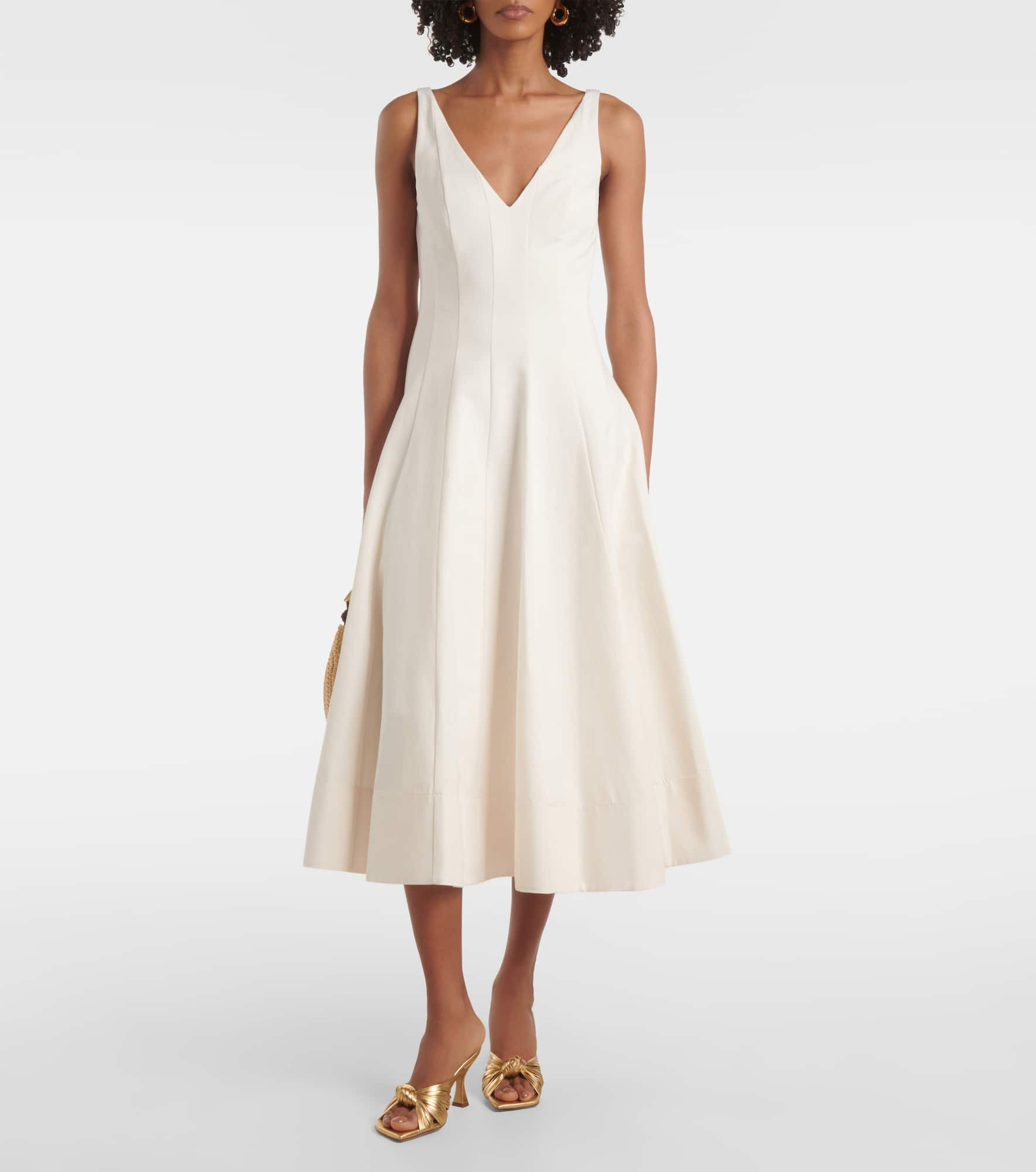 Bridal Marieta cotton-blend midi dress - 2