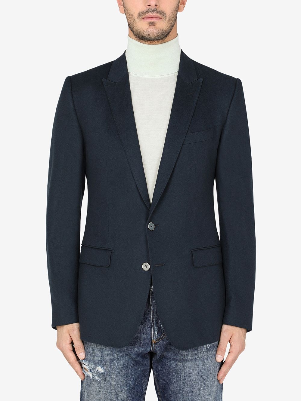 single-breasted cashmere blazer - 3