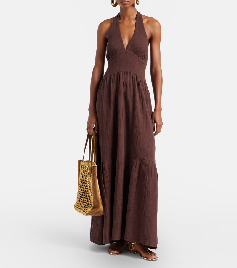 MELISSA ODABASH Shay halterneck cotton maxi dress outlook