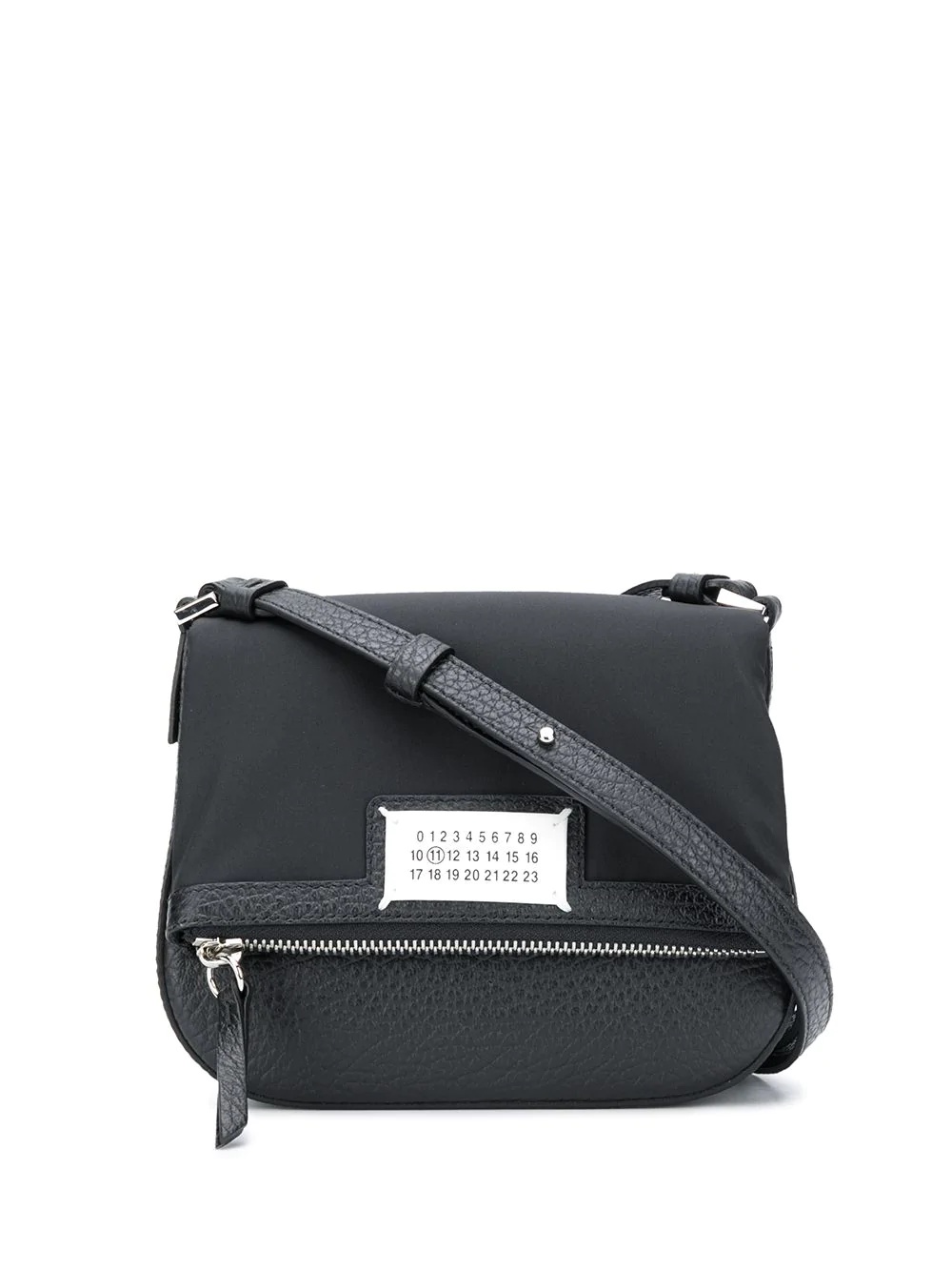 logo-patch pebbled shoulder bag - 1