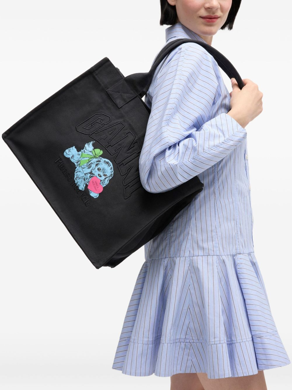 Puppy-print tote bag - 2