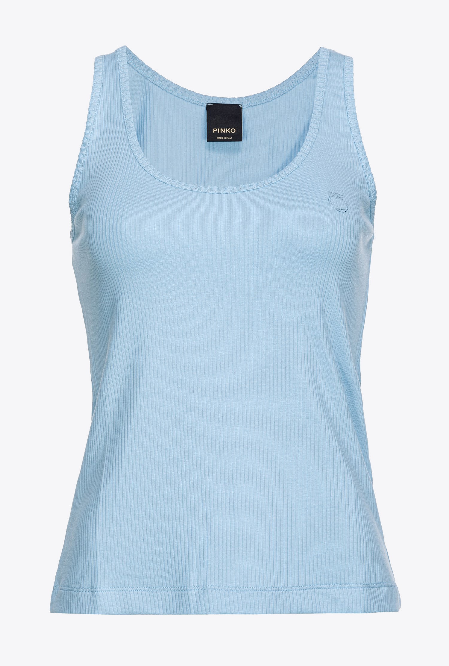 RIBBED VEST TOP WITH LOVE BIRDS EMBROIDERY - 1