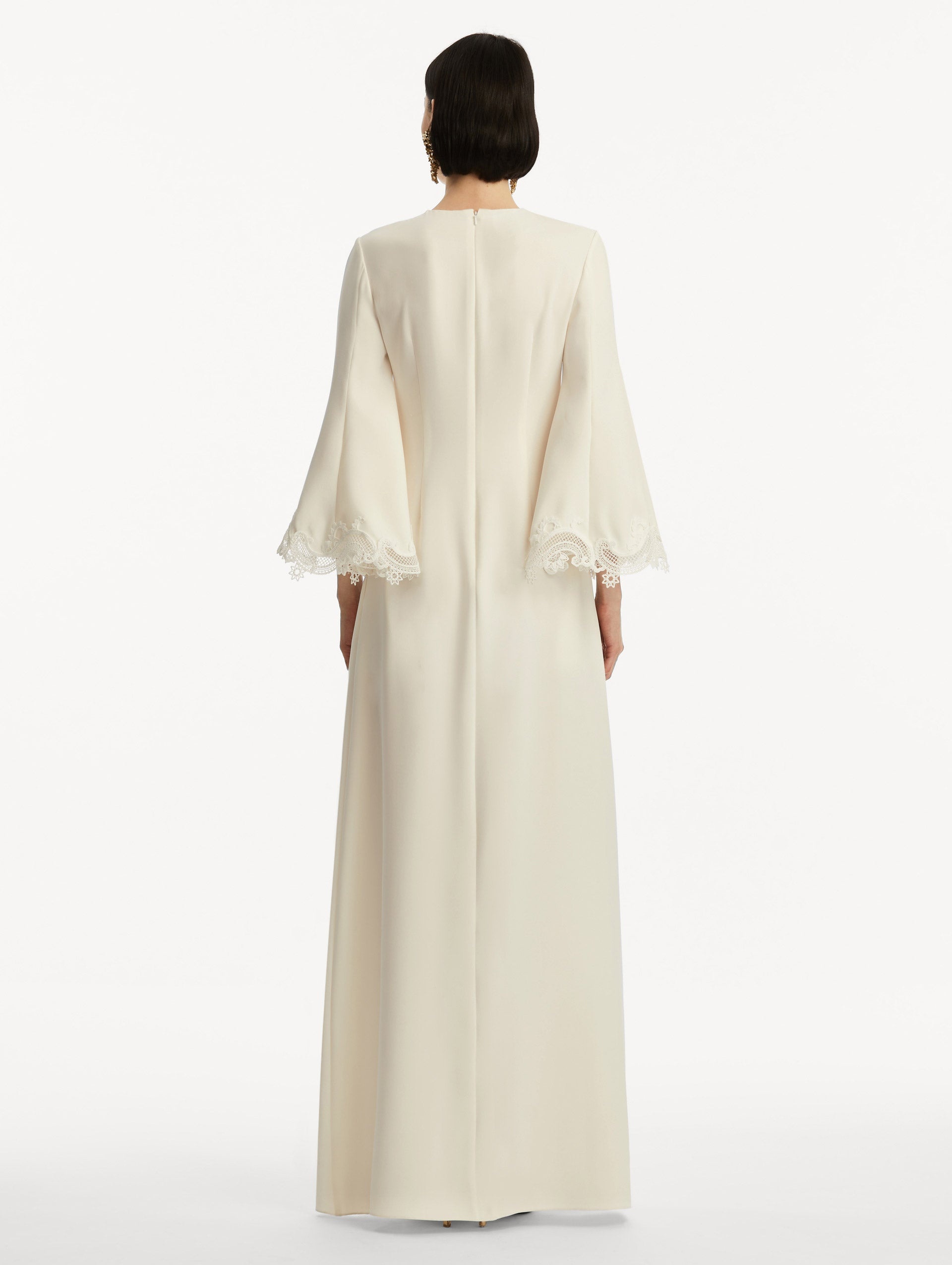 SCROLL GUIPURE-DETAILED CAFTAN - 3
